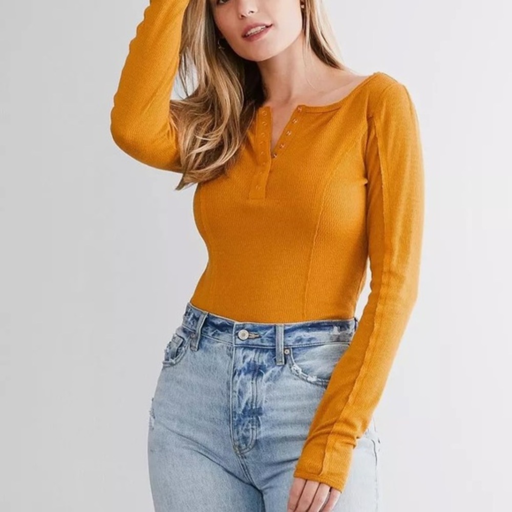 NWT Free People Sloan bodysuit in Amber. Medium.